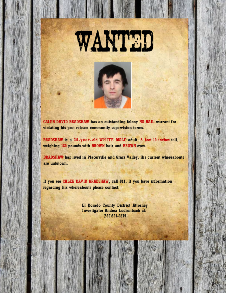 Wanted poster of Bradshaw